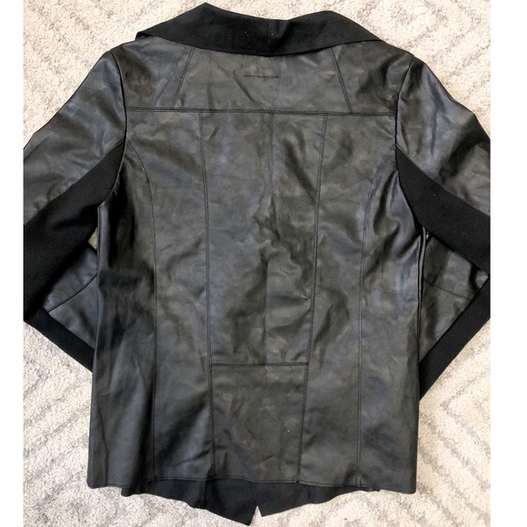 Vegan Leather & Suede Drape Front Jacket Small - Picture 3 of 3